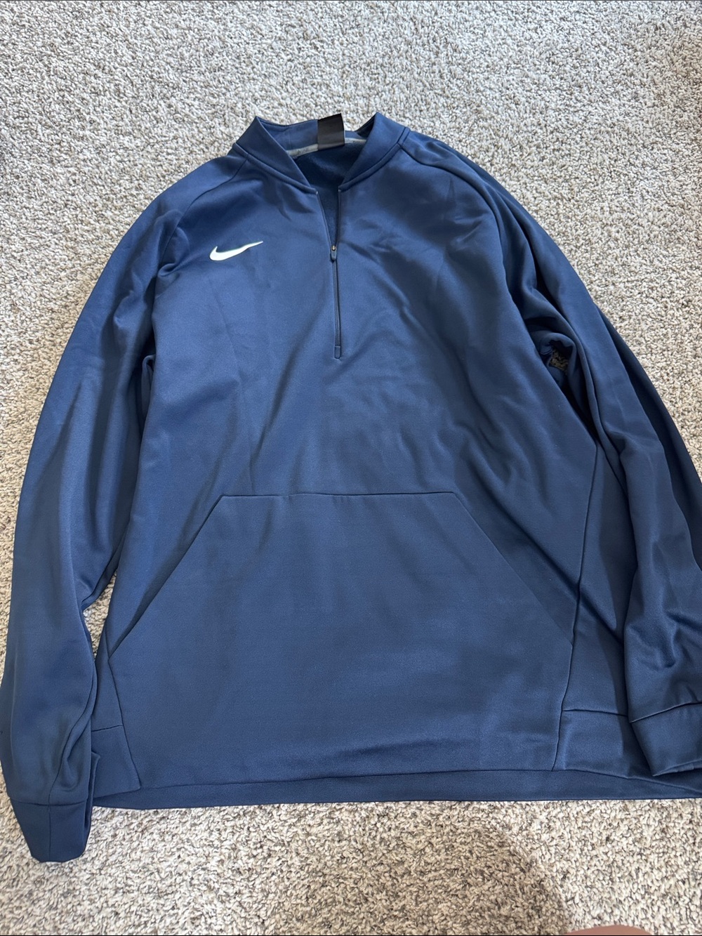 Nike Men's Navy Half-Zip Performance Pullover with Front Pocket